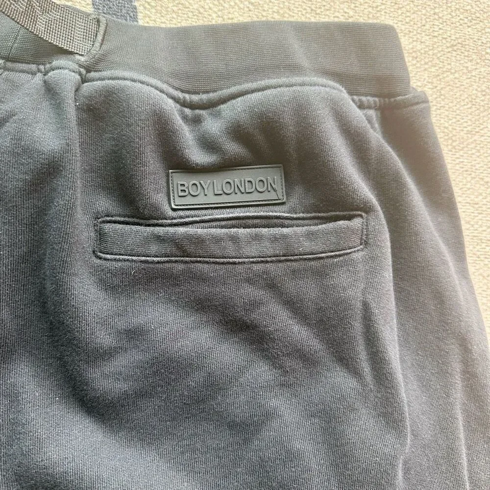 Boy London‎ Black Snap-Button Eagle Tape 100% Cotton Shorts Size L